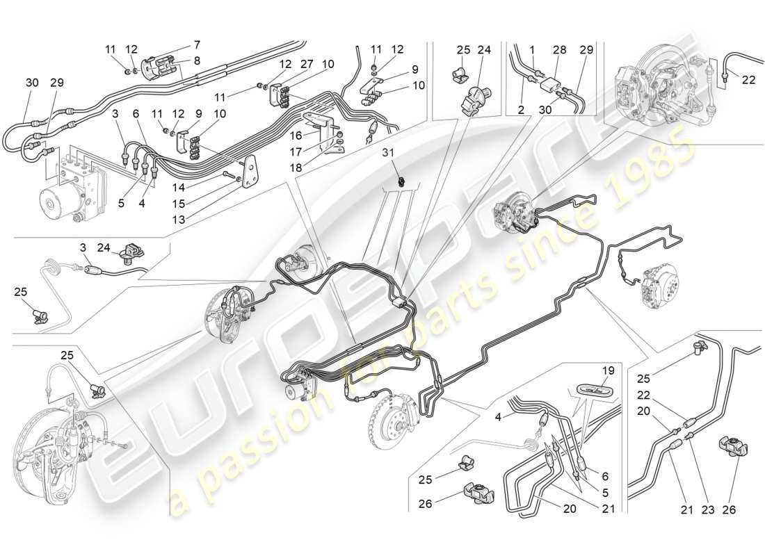 maserati granturismo s (2018) lines part diagram