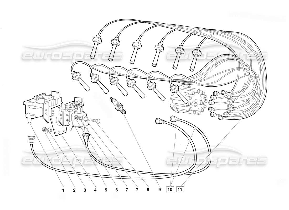 lamborghini diablo (1991) electrical components (valid for june 1992 version) part diagram