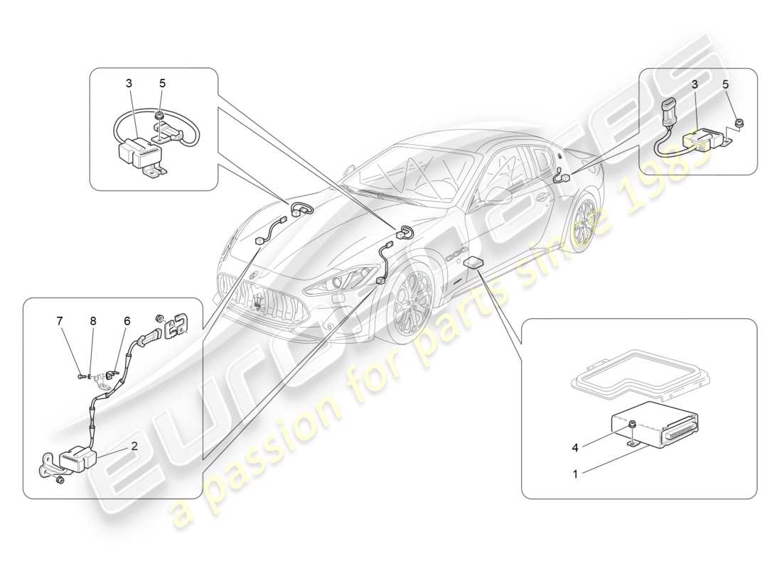 maserati granturismo s (2018) electronic control (suspension) part diagram