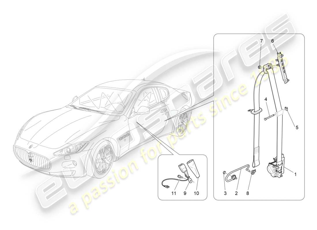 a part diagram from the maserati granturismo (2011) parts catalogue