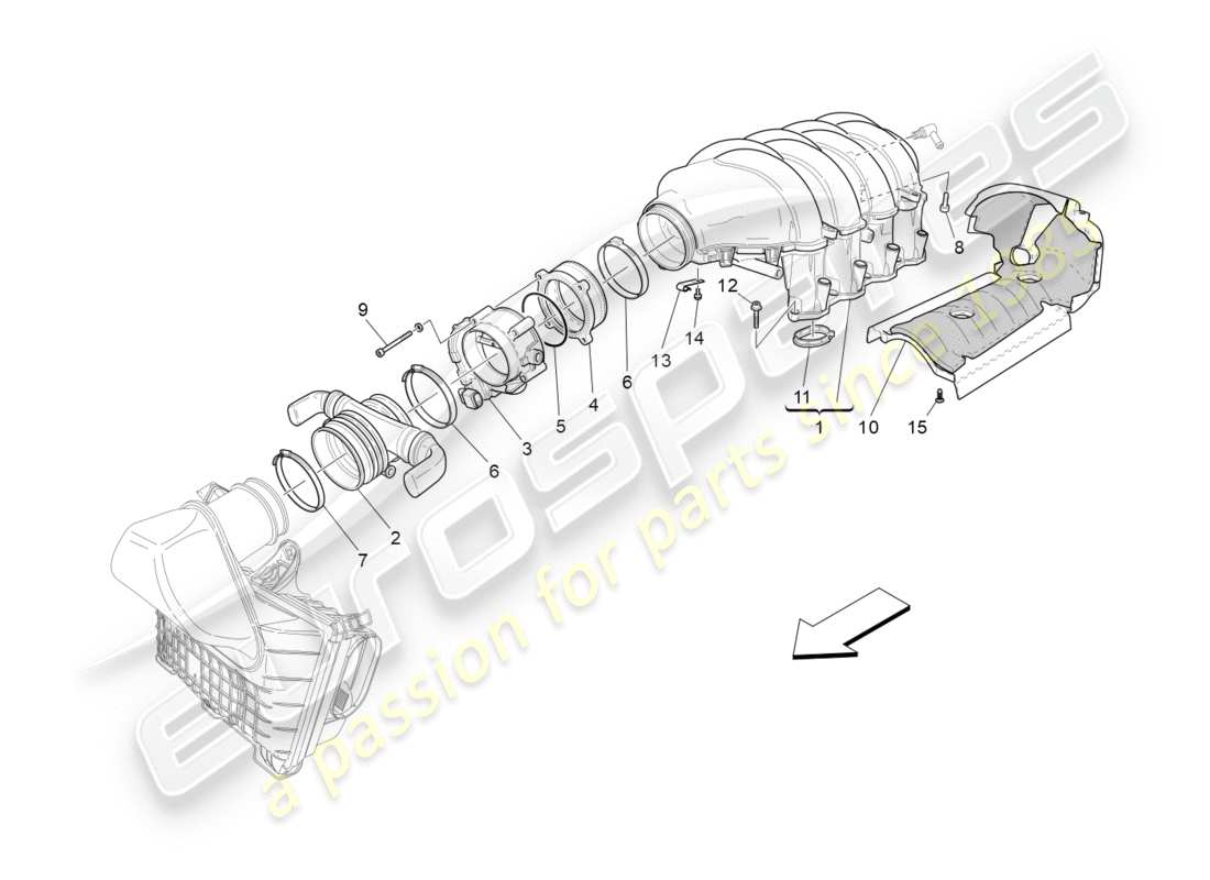 a part diagram from the maserati granturismo (2015) parts catalogue