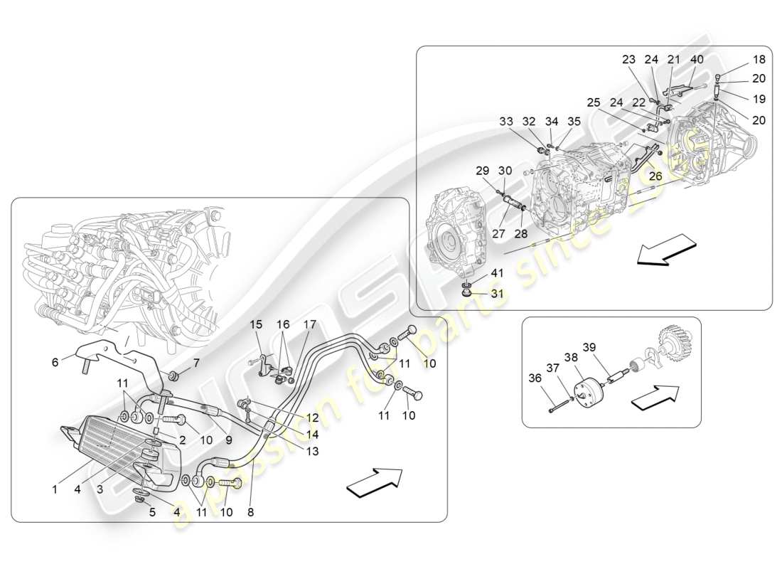 maserati granturismo s (2016) lubrication and gearbox oil cooling part diagram