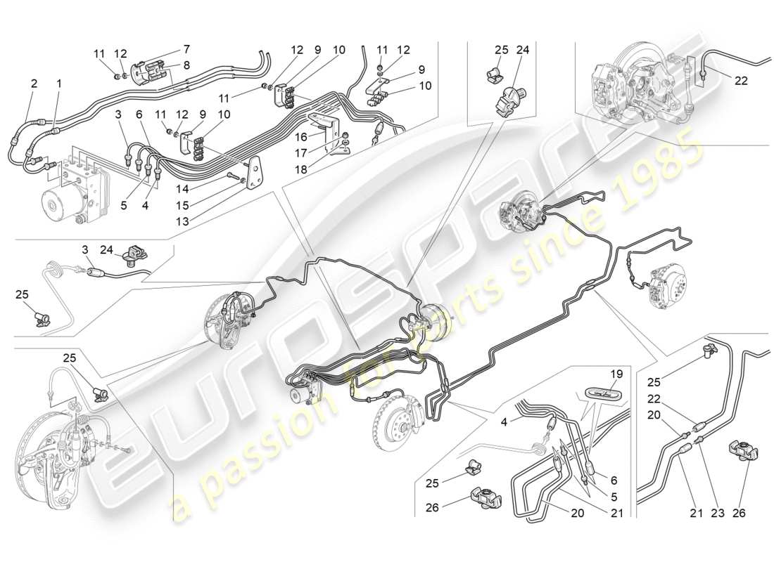 maserati granturismo s (2016) lines part diagram