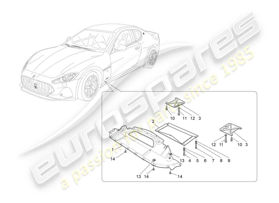 a part diagram from the maserati granturismo s (2019) parts catalogue