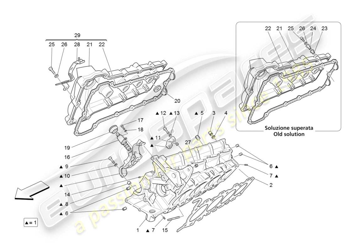 maserati granturismo (2008) rh cylinder head part diagram