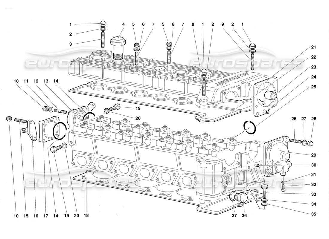 lamborghini diablo roadster (1998) accessories for right cylinder head part diagram