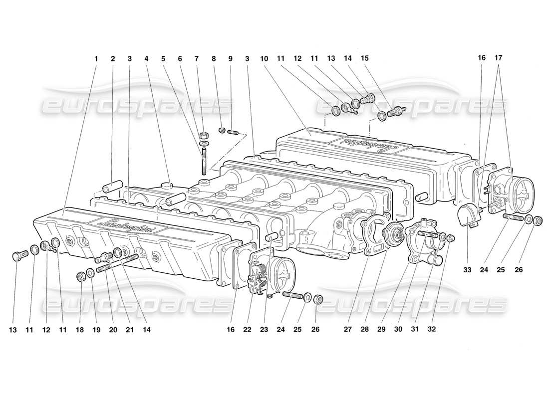 lamborghini diablo roadster (1998) intake manifold parts diagram