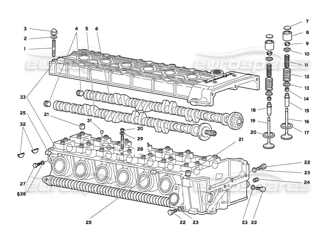 lamborghini diablo 6.0 (2001) left cylinder head part diagram