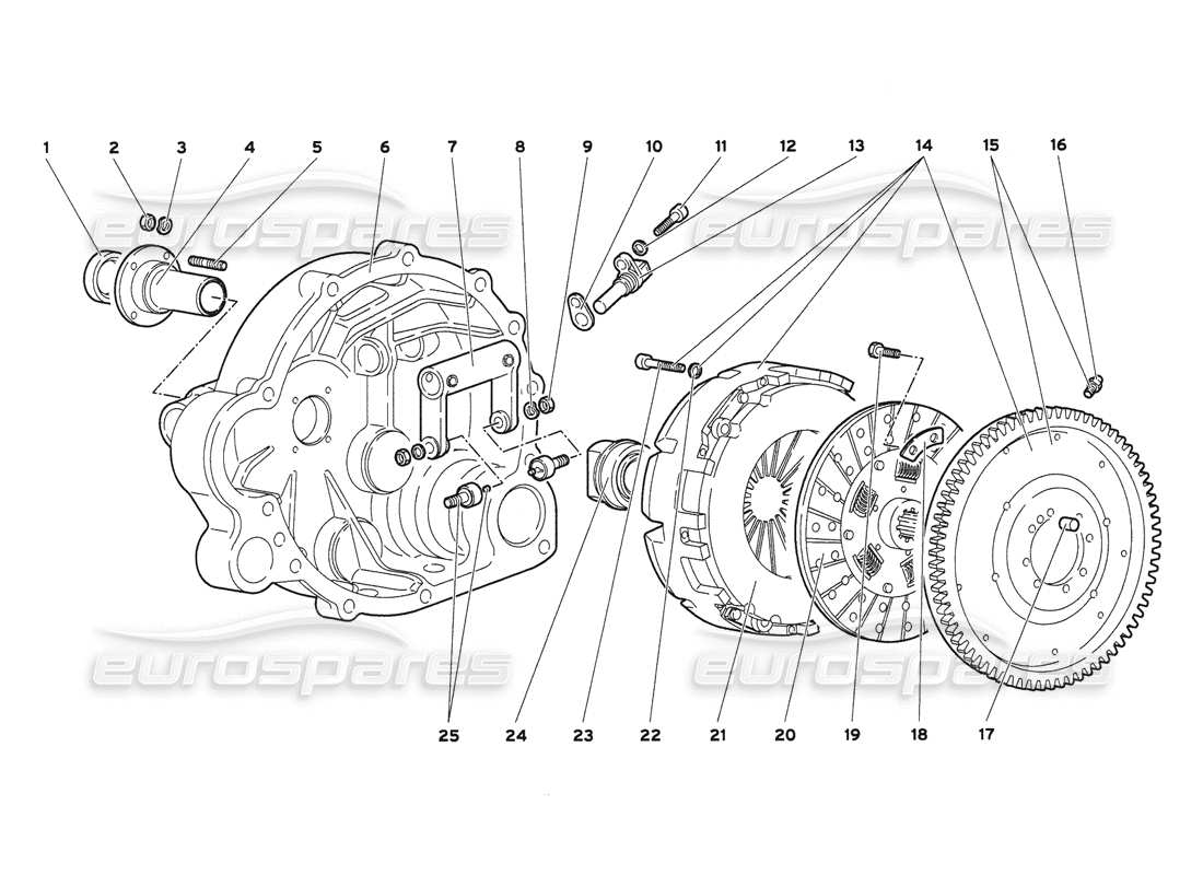 lamborghini diablo 6.0 (2001) clutch parts diagram