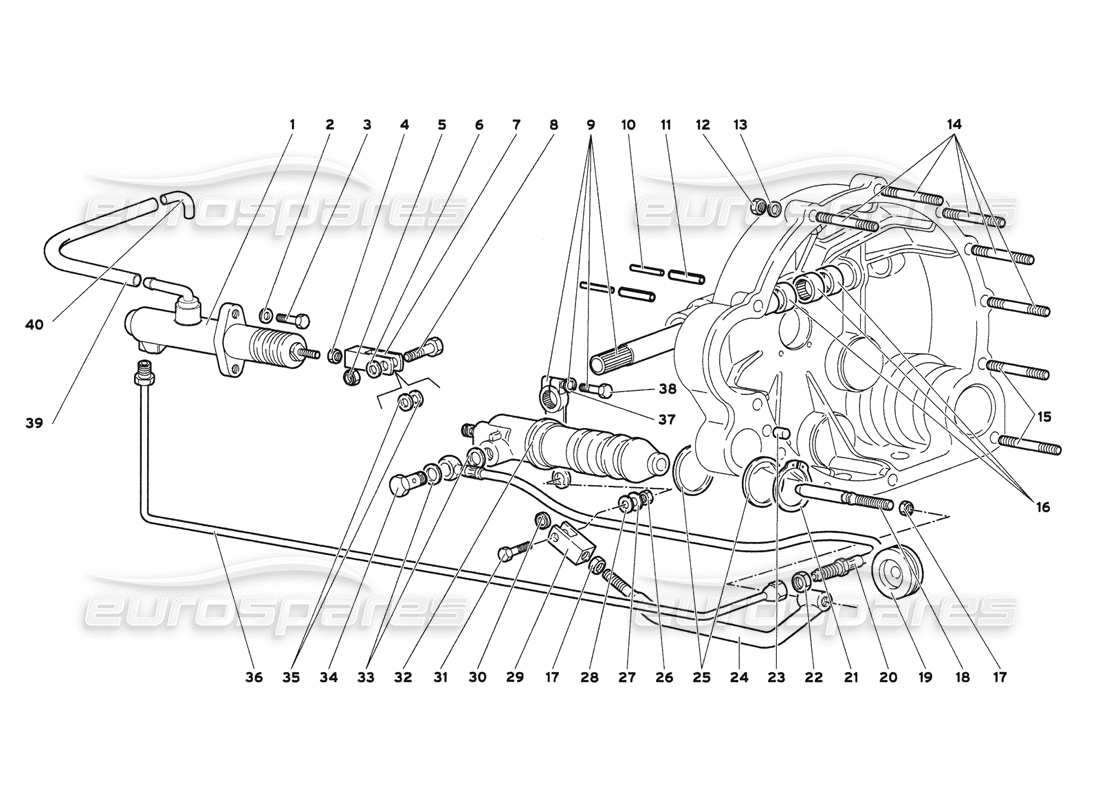 lamborghini diablo 6.0 (2001) clutch controls levers parts diagram