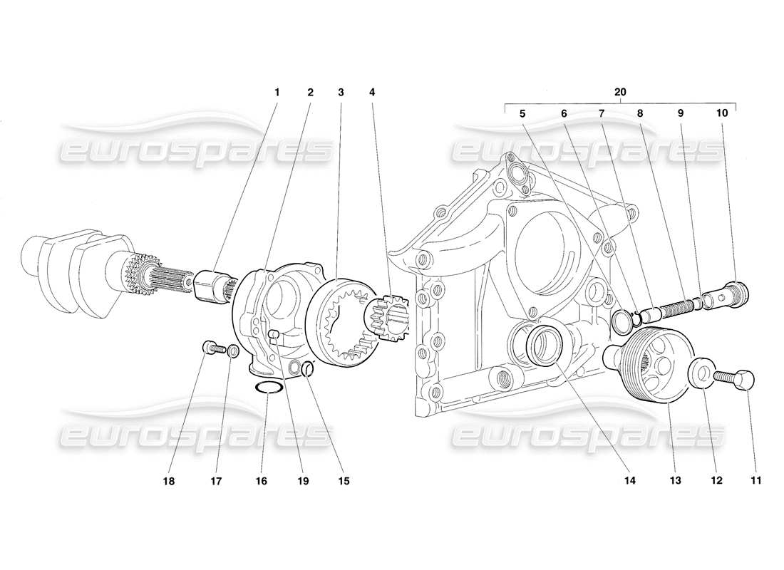 lamborghini diablo sv (1998) engine oil pump parts diagram