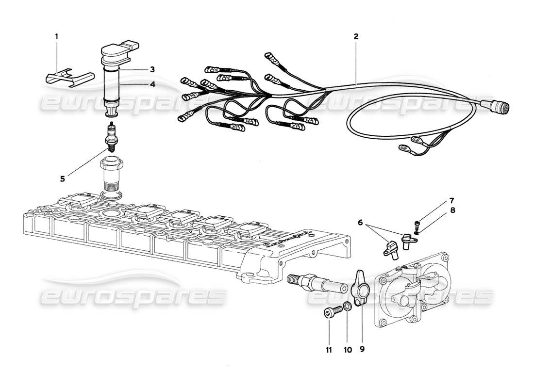 lamborghini diablo 6.0 (2001) phase sensors and electrical components part diagram