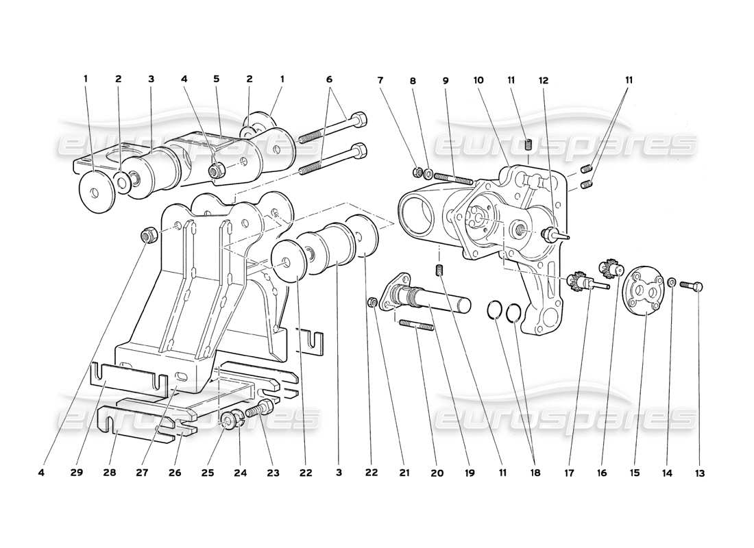 lamborghini diablo sv (1999) gearbox oil pump parts diagram