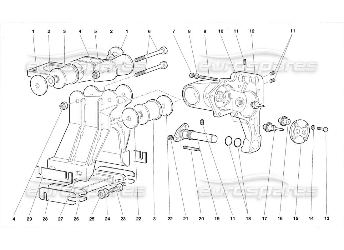 lamborghini diablo roadster (1998) gearbox oil pump part diagram