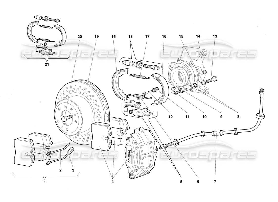 a part diagram from the lamborghini diablo sv (1997) parts catalogue