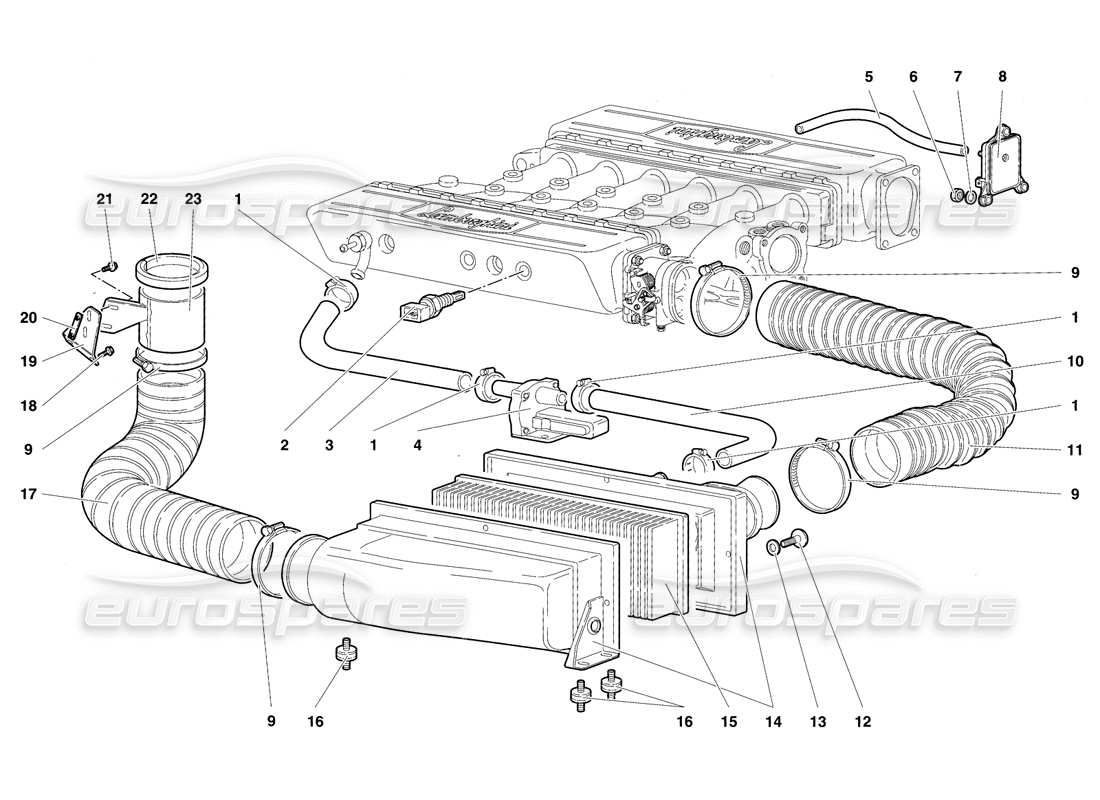 a part diagram from the lamborghini diablo parts catalogue
