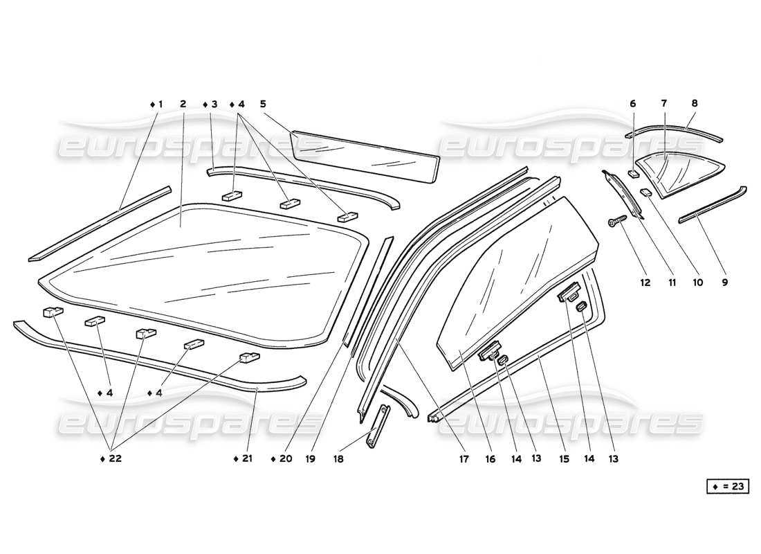 a part diagram from the lamborghini diablo 6.0 (2001) parts catalogue