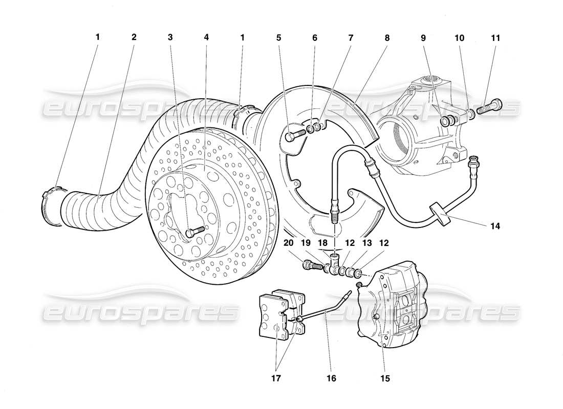 a part diagram from the lamborghini diablo se30 (1995) parts catalogue