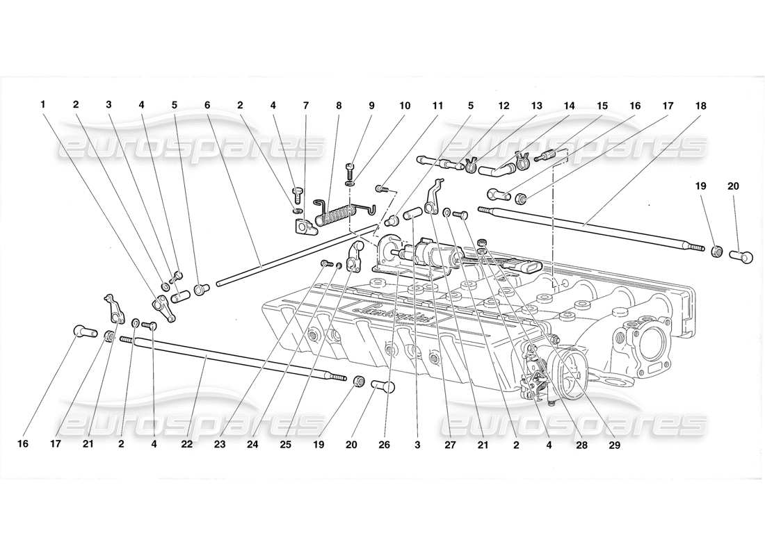 lamborghini diablo roadster (1998) accelerator cables part diagram