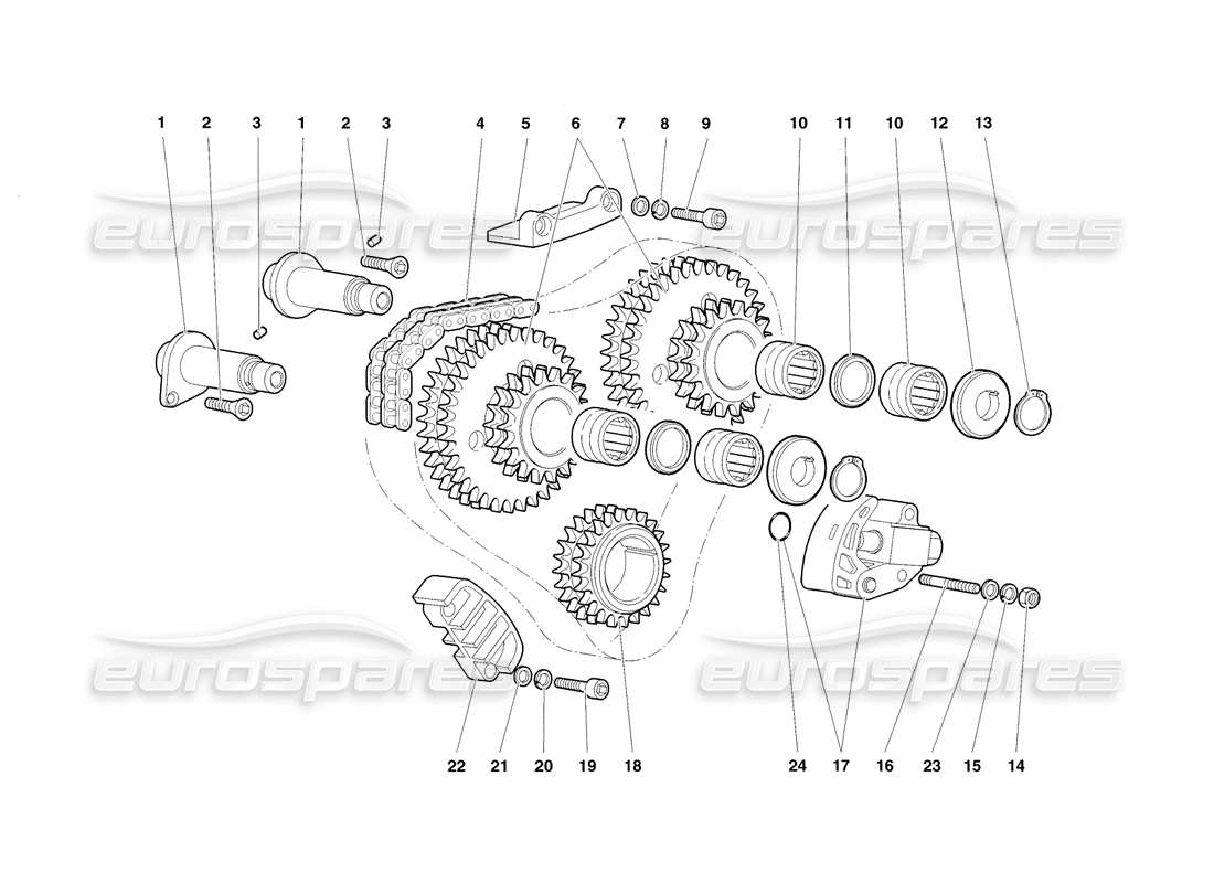 lamborghini diablo sv (1998) timing system parts diagram