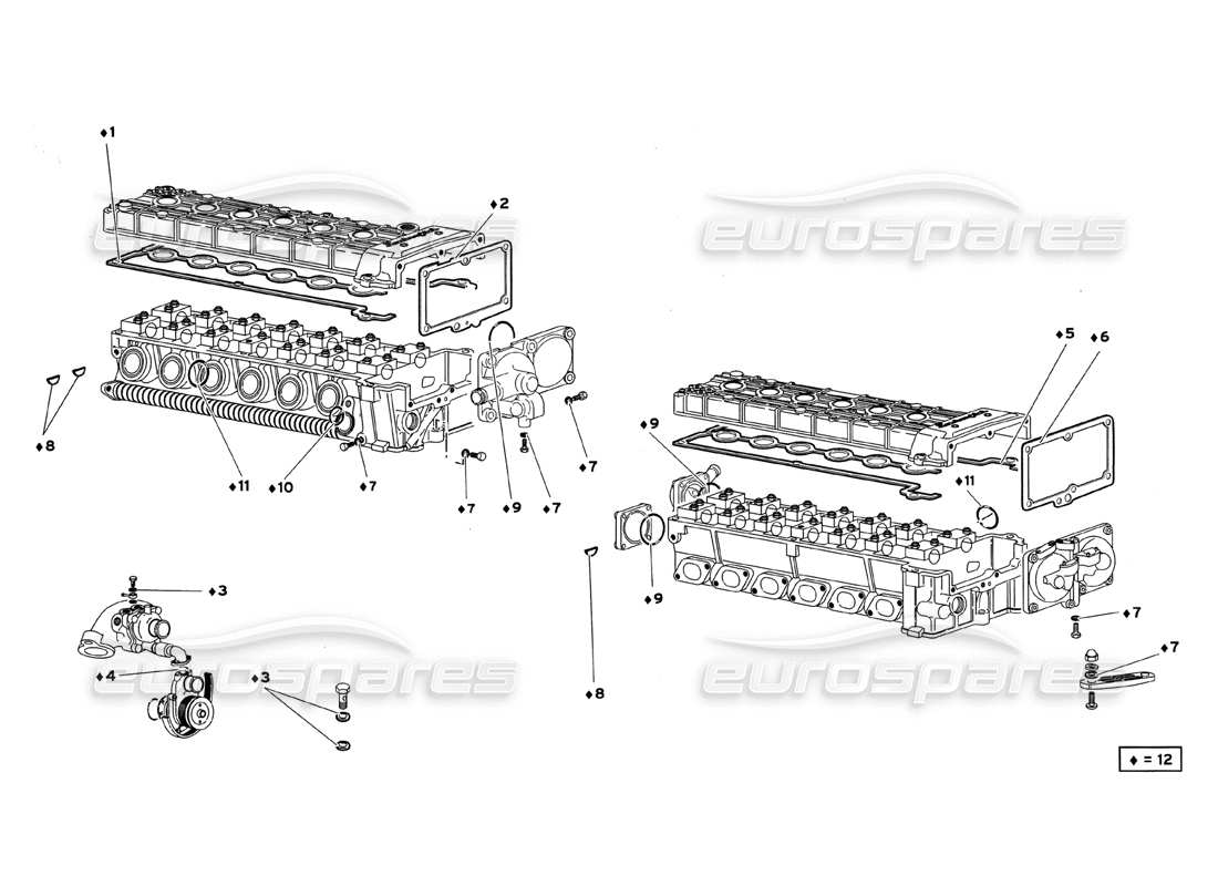 lamborghini diablo gt (1999) cover gasket kit parts diagram