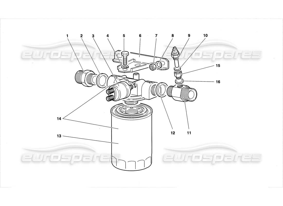 lamborghini diablo gt (1999) engine oil filter parts diagram