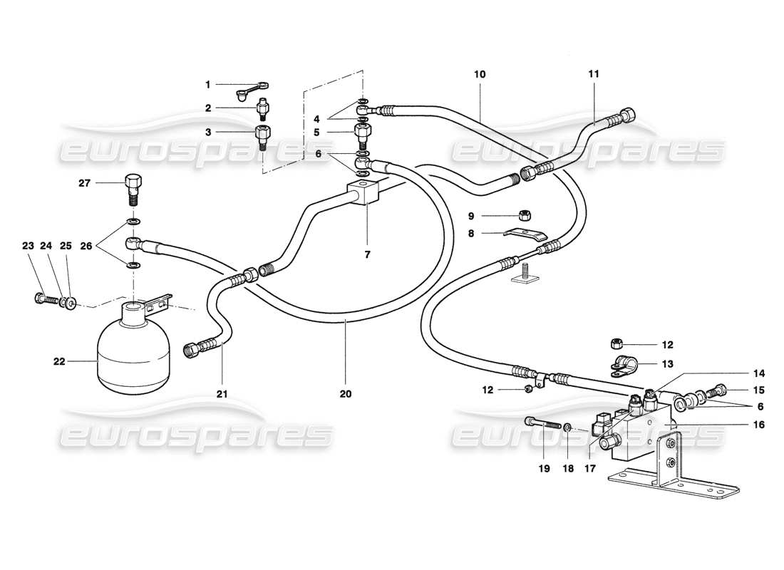 lamborghini diablo 6.0 (2001) lifting system parts diagram