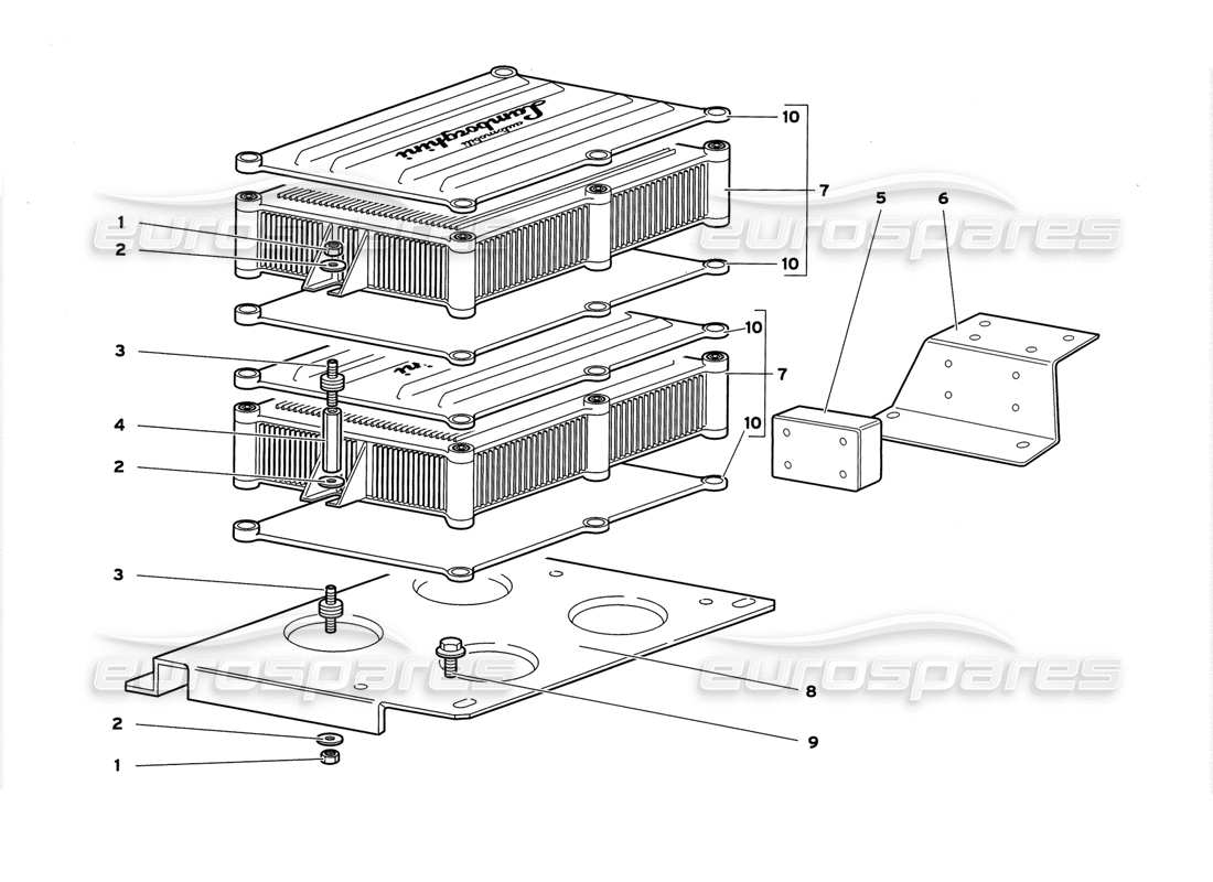 lamborghini diablo gt (1999) electronic injection units parts diagram