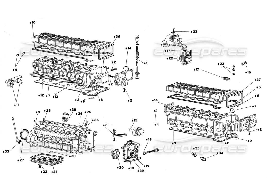 a part diagram from the lamborghini diablo gt (1999) parts catalogue