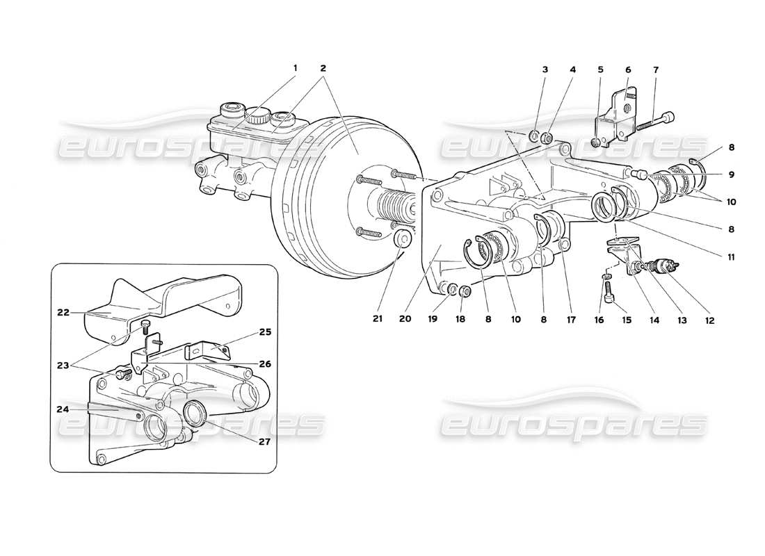 lamborghini diablo sv (1999) pedal mounting part diagram