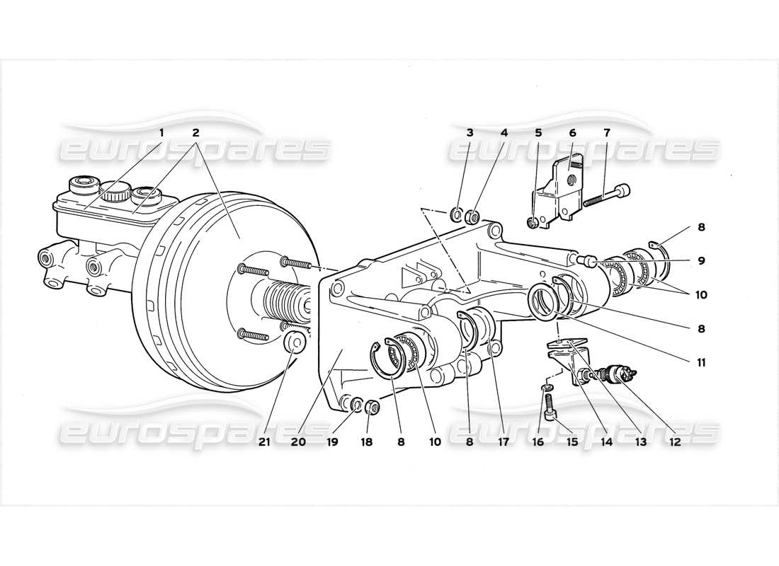 lamborghini diablo gt (1999) pedal mounting parts diagram
