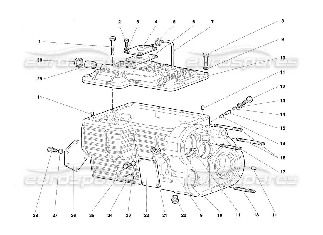 a part diagram from the lamborghini diablo sv (1997) parts catalogue