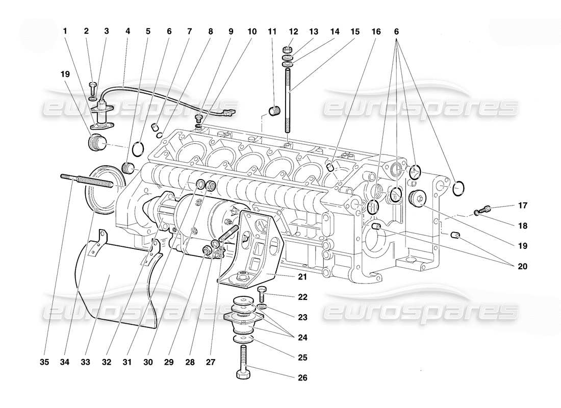 lamborghini diablo se30 (1995) crankcase parts diagram