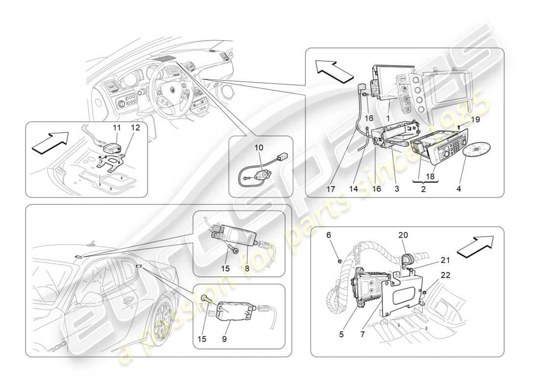 maserati granturismo s (2014) it system parts diagram