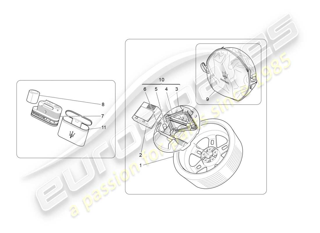 maserati granturismo s (2020) standard provided part diagram