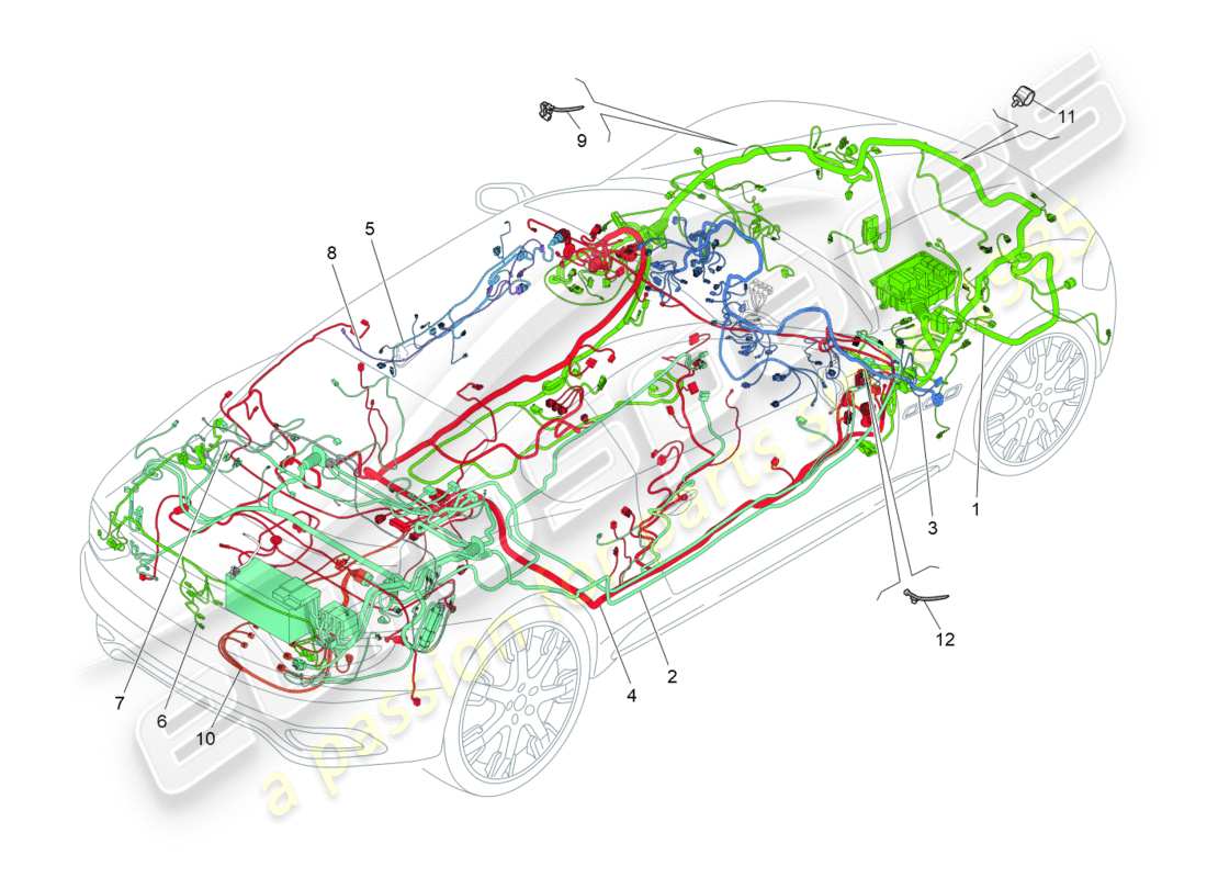 maserati granturismo s (2016) main wiring part diagram