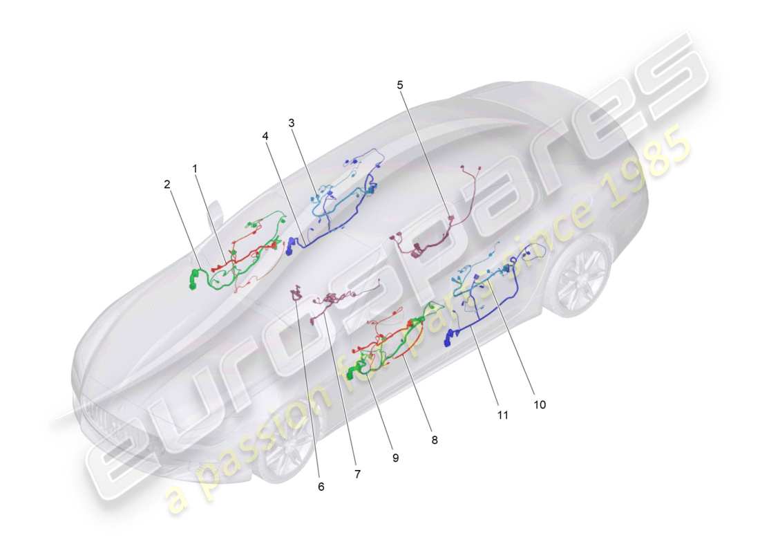 maserati qtp 3.0 bt v6 410hp (2014) main wiring parts diagram