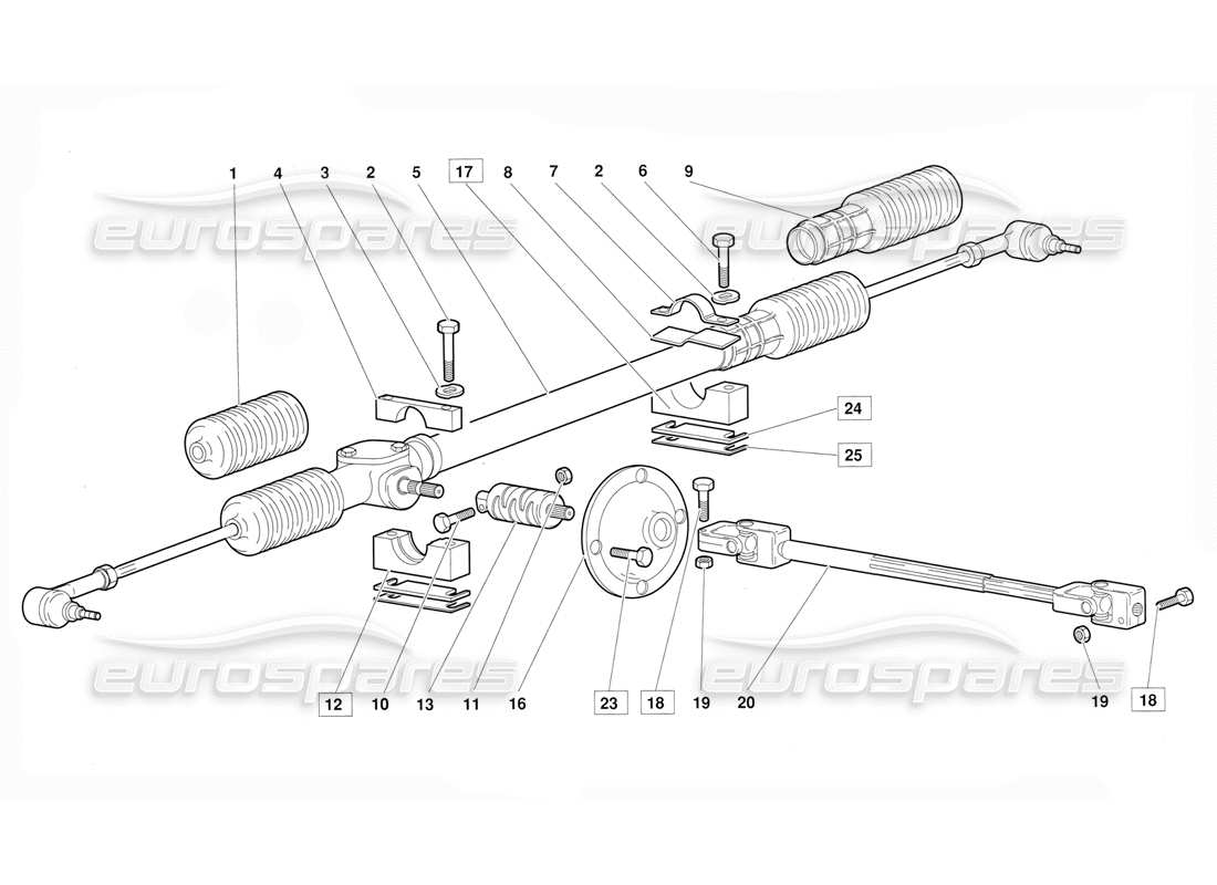 lamborghini diablo (1991) steering (valid for june 1992 version) parts diagram