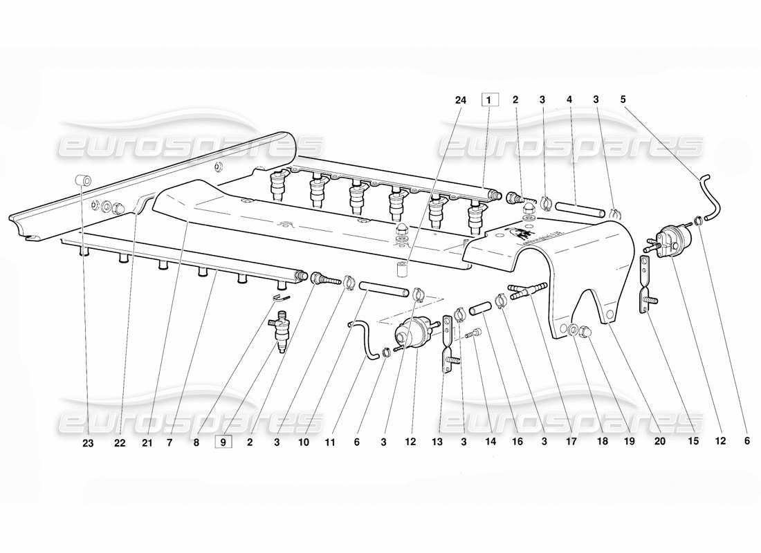 lamborghini diablo (1991) fuel system (valid for june 1992 version) parts diagram