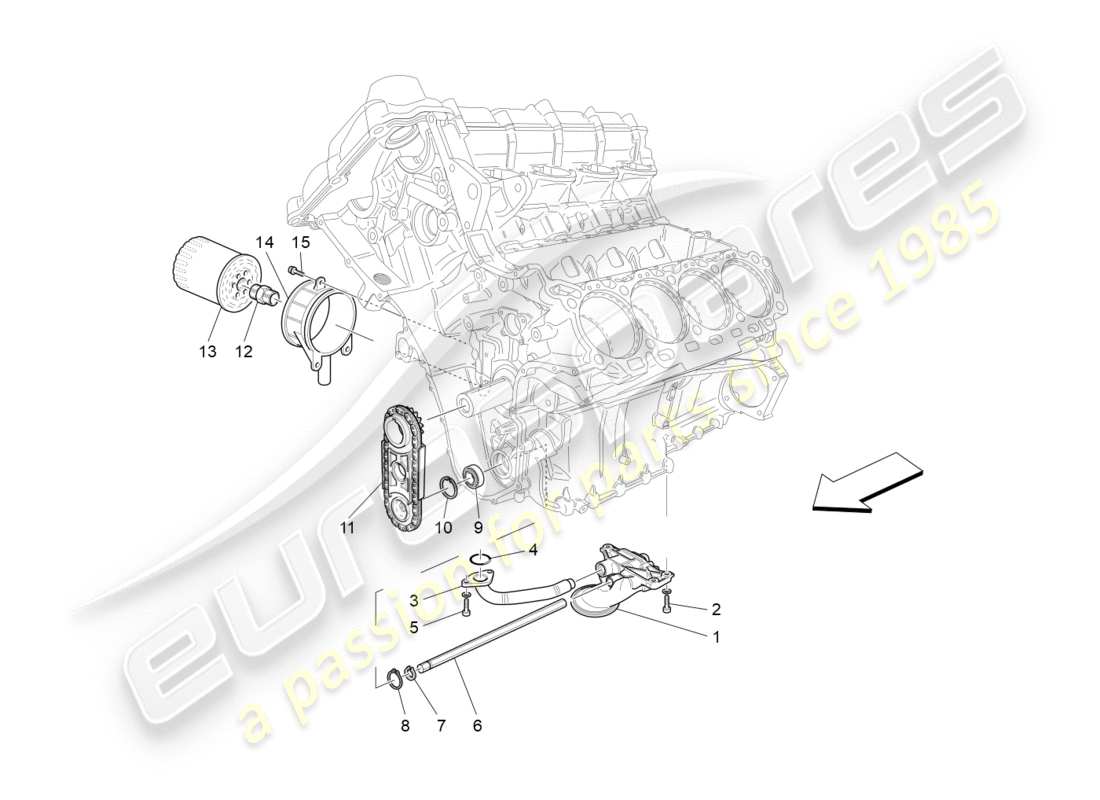 a part diagram from the maserati granturismo s (2014) parts catalogue
