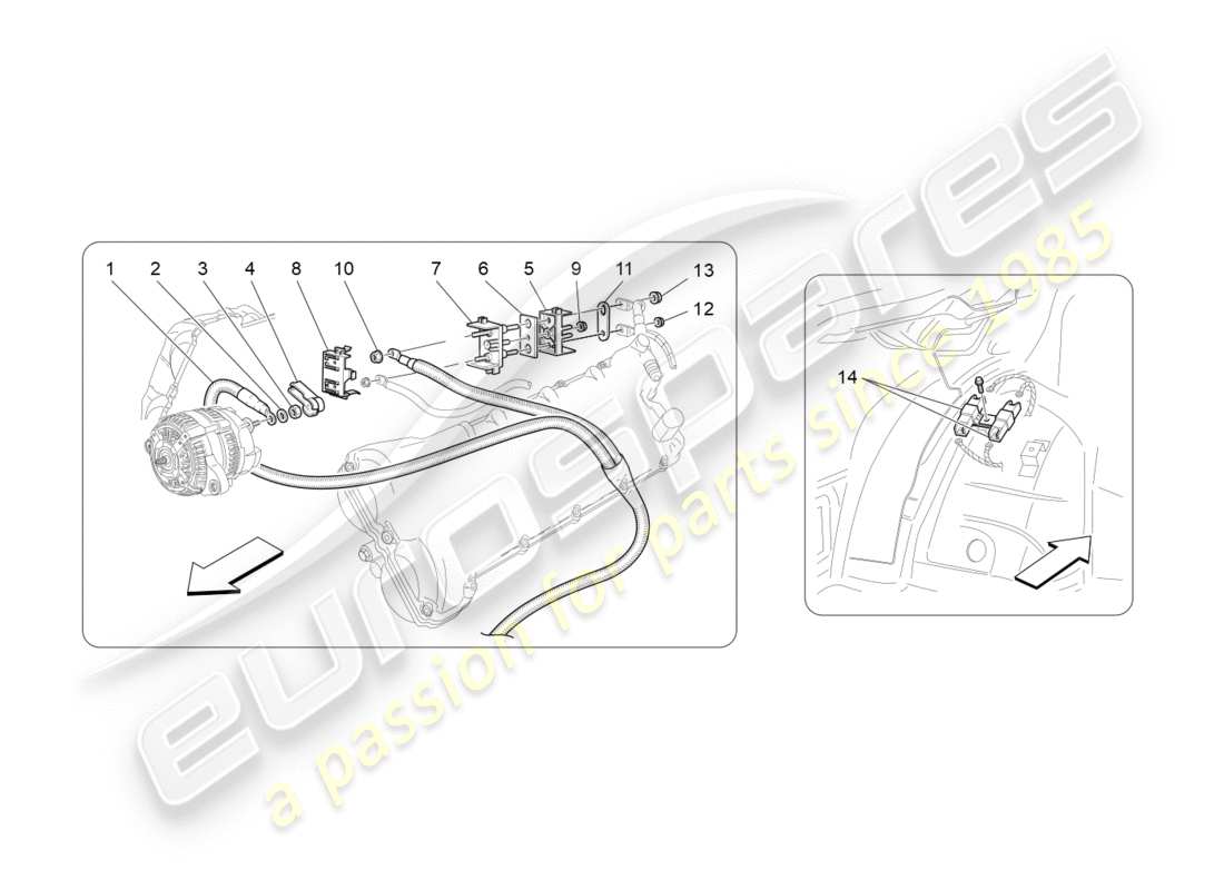 a part diagram from the maserati granturismo (2012) parts catalogue