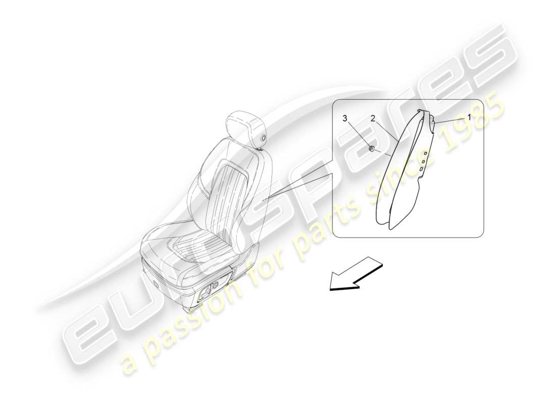 maserati qtp 3.0 tds v6 275hp (2015) front side bag system parts diagram