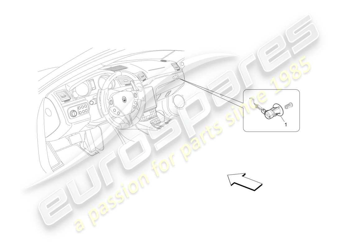 maserati granturismo s (2019) passenger's airbag-deactivation part diagram