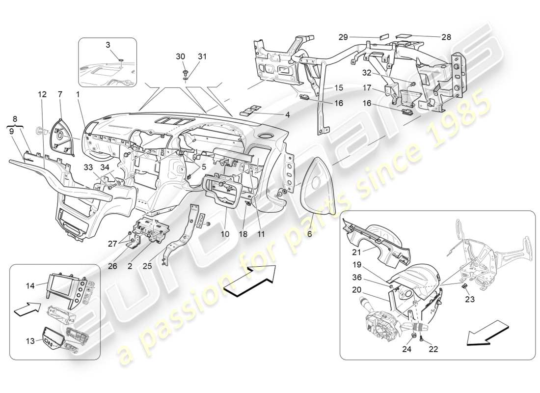 maserati granturismo s (2016) dashboard unit part diagram