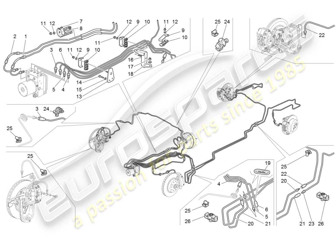 maserati granturismo (2008) lines part diagram