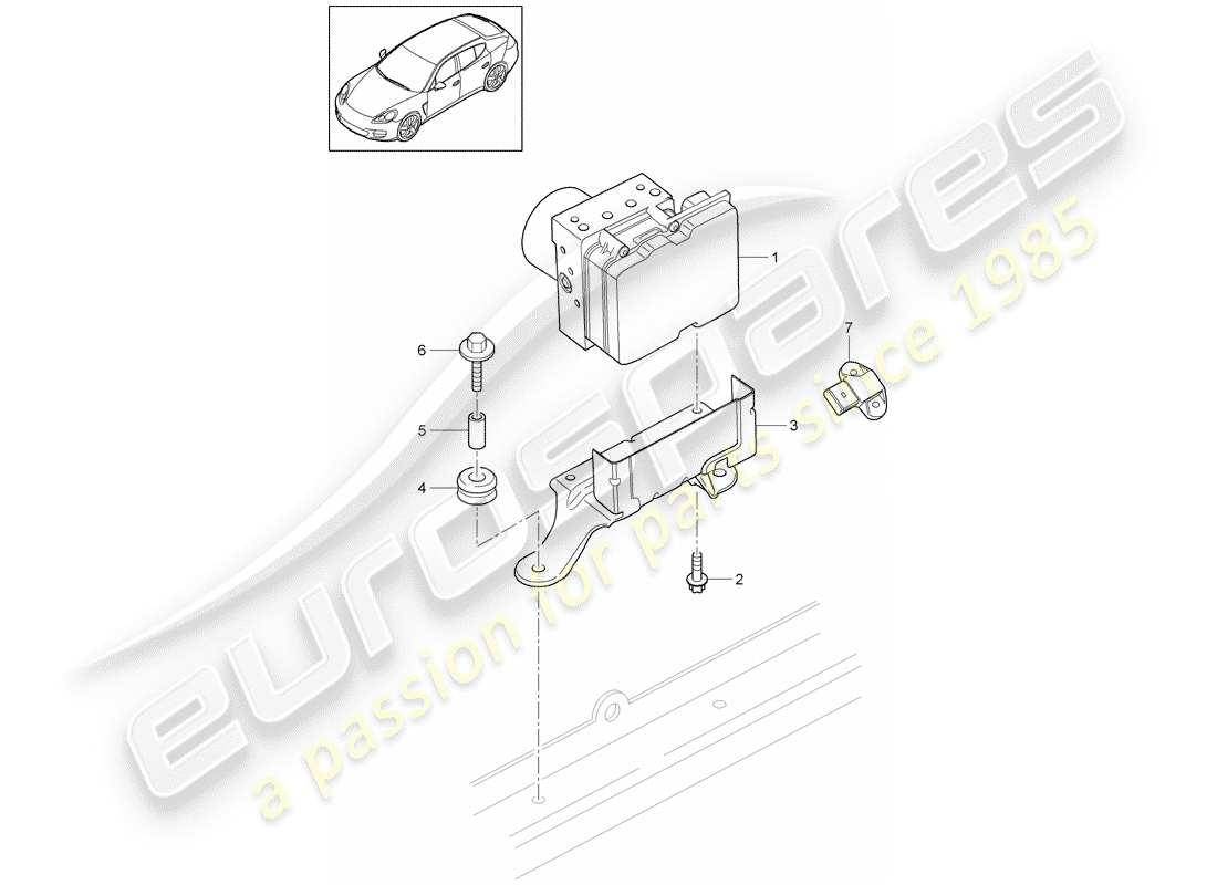 porsche panamera 970 (2015) hydraulic unit part diagram