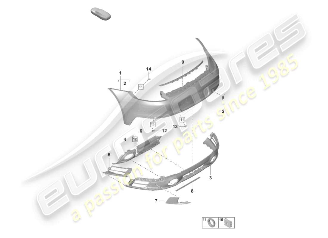 porsche 2019 (992-1) bumper rear sport design package sport exhaust system with: accessories part diagram