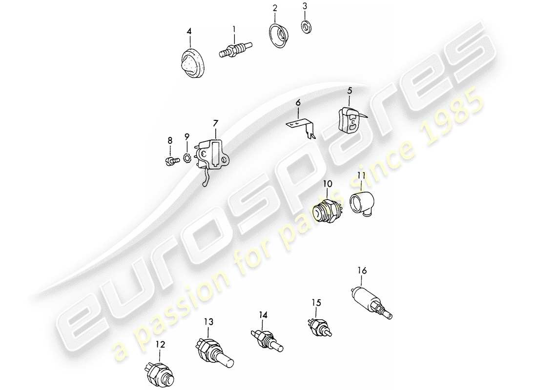 porsche 1970 (911) switch part diagram