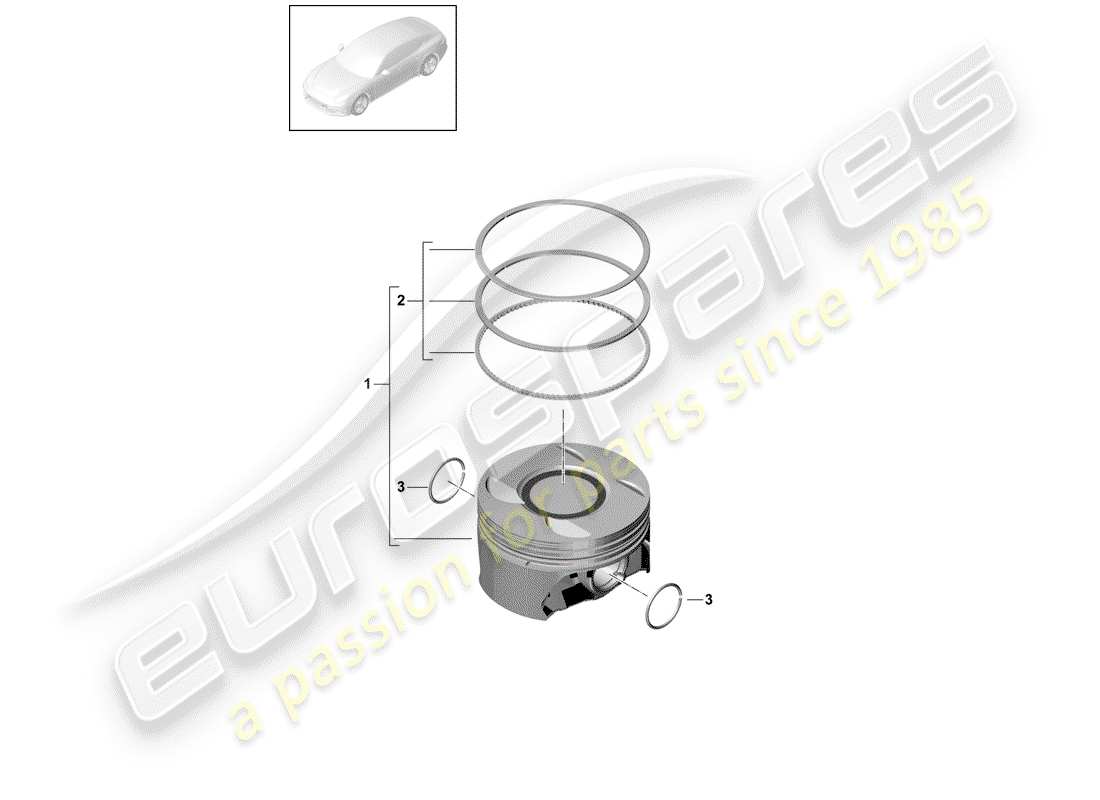 porsche panamera 971 (2018) piston part diagram