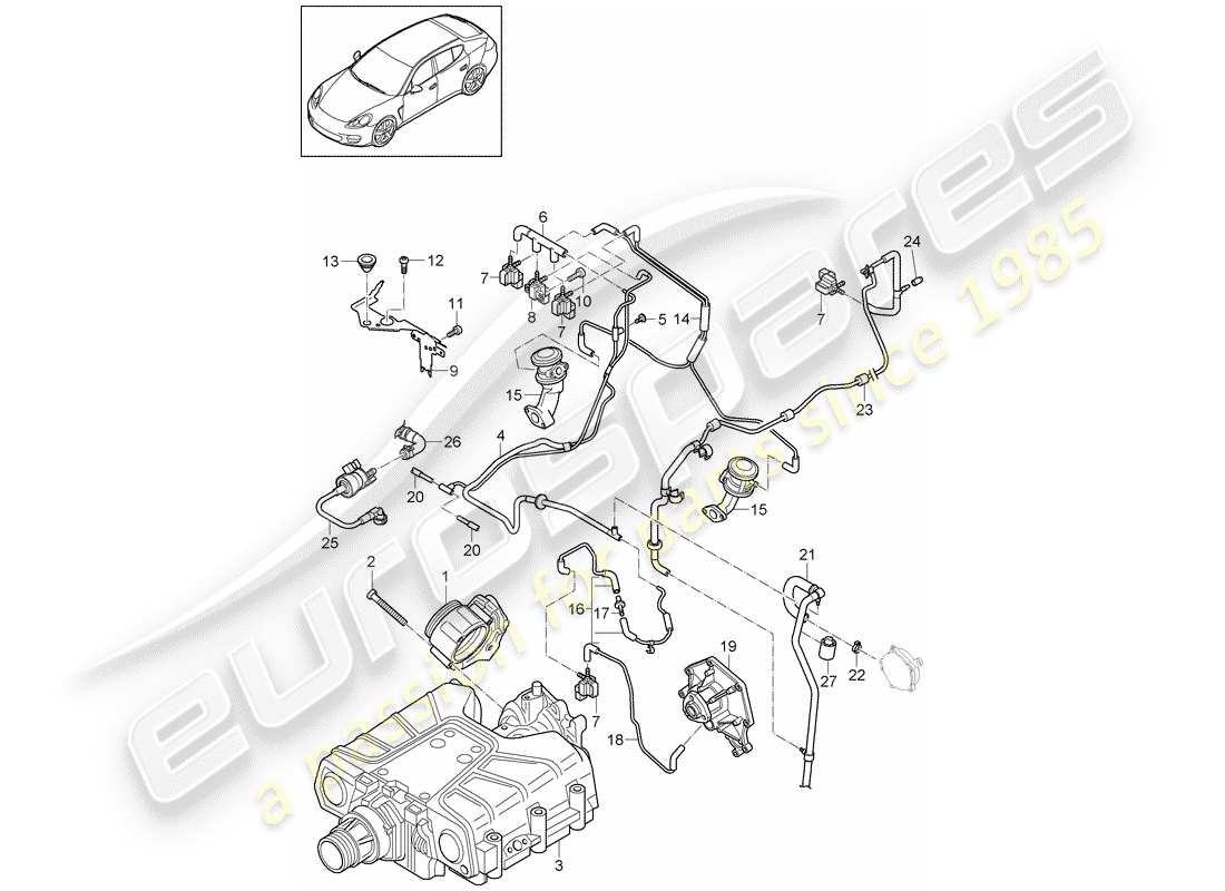 porsche 2014 (panamera 970) throttle body part diagram